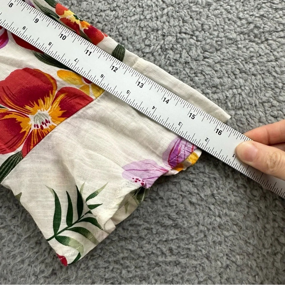 Old Navy Short Sleeve Bell Sleeve Wrap Front Dress White Floral Women's Medium - Picture 8 of 10